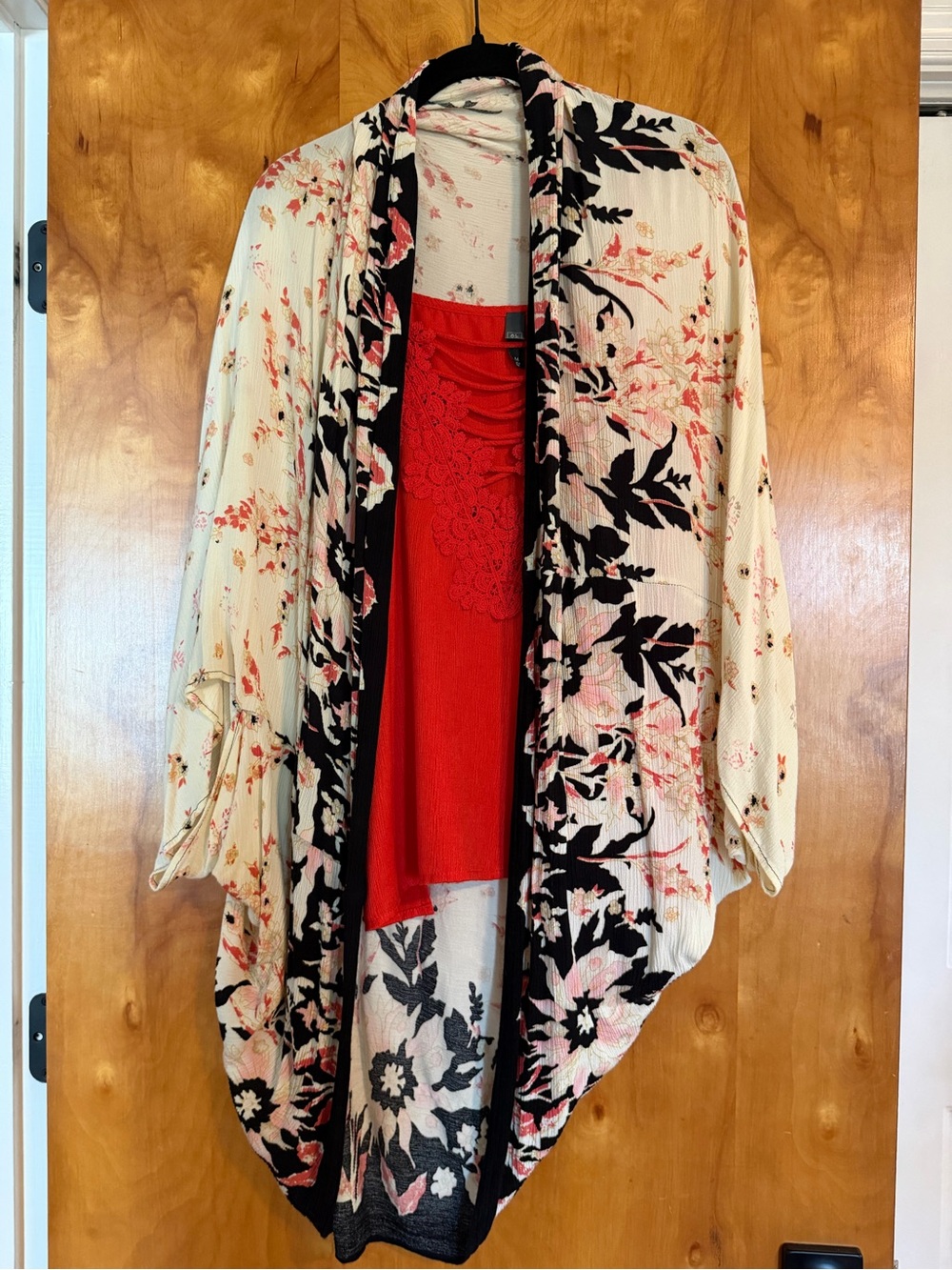 Alya Floral Draped Kimono with Tank
